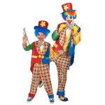 Dguisement de couple clown joyeux pre et enfant