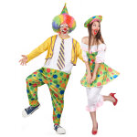 Dguisement de couple clown  pois adulte