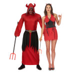 Dguisement de couple diable rouge adulte