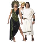 Dguisement de couple dieu grec et mduse adultes