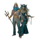 Dguisement de couple dieu de la mer et sirne adultes