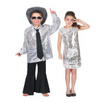 Dguisement de couple disco argent enfants