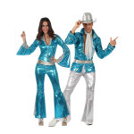 Dguisement de couple disco bleu adultes