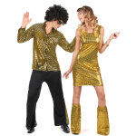 Dguisement de couple disco sequins or adultes