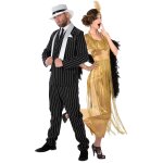 Dguisement de couple gangster et charleston dor adultes