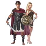 Dguisement de couple gladiateur romain adultes