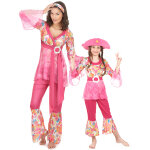 Dguisement de couple hippie rose mre et fille
