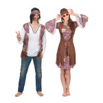 Dguisement de couple hippie violet adulte