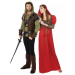 Dguisement de couple homme des bois et princesse mdivale