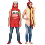 Dguisement de couple hot dog et ketchup adulte
