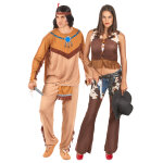 Dguisement de couple indien et cowgirl adulte