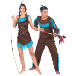 Dguisement de couple indien et indienne marron adultes