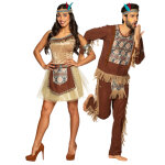 Dguisement de couple indien marron adulte