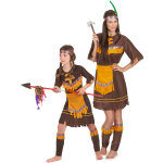 Dguisement de couple indienne marron mre et fille