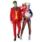Dguisement de couple joker suitmeister et harley quinn adultes