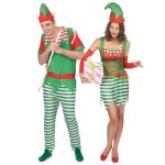 Dguisement de couple lutin de nol adulte