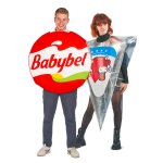 Dguisement de couple portion vache qui rit et babybel adulte