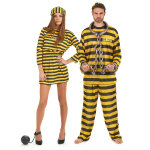 D�guisement de couple prisonnier jaune adulte