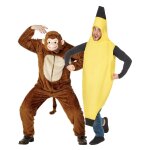 Dguisement de couple singe et banane adulte