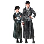 Dguisement de couple uniforme scolaire mercredi addams enfant adulte
