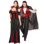 Dguisement de couple vampire chauve - souris rouge halloween adulte