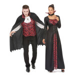 Dguisement de couple vampire crne noir et rouge