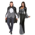 Dguisement de couple vampire noir et blanc halloween