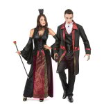 Dguisement de couple vampire rouge et noir halloween