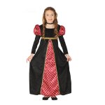 Dguisement dame mdieval noir et rouge fille