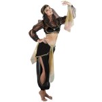 Dguisement danseuse orientale noir et or femme