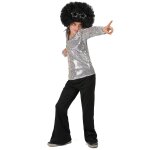Dguisement disco argent sequins garon