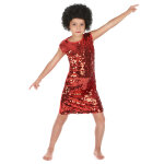 Dguisement disco fille rouge  paillettes