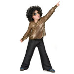 Dguisement disco garon paillettes or