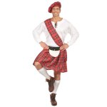 Dguisement cossais rouge et blanc homme