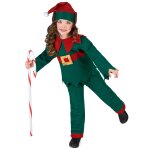 Dguisement elfe de nol vert enfant