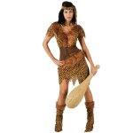 D�guisement femme des cavernes effet peau de b�te adulte