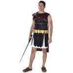Dguisement gladiateur romain noir et dor homme
