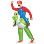 Dguisement gonflable mario sur yoshi nintendo adulte