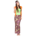 Dguisement hippie rose et vert femme