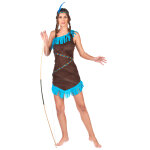 Dguisement indienne marron et bleu femme