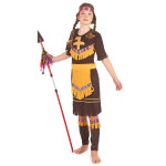 Dguisement indienne marron et jaune fille