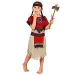 Dguisement indienne rouge et beige fille