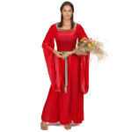 Dguisement mdival rouge effet velours femme
