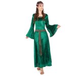 Dguisement mdival vert effet velours femme