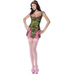 Dguisement militaire vert et rose sexy femme