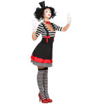 Dguisement mime robe noir et rouge femme