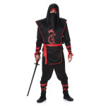Dguisement ninja noir et rouge homme