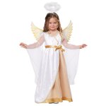 Dguisement petit ange blanc et or luxe fille