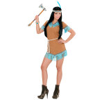 Dguisement petite indienne marron et bleue femme
