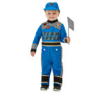 D�guisement pilote de voiture de course bleu b�b�